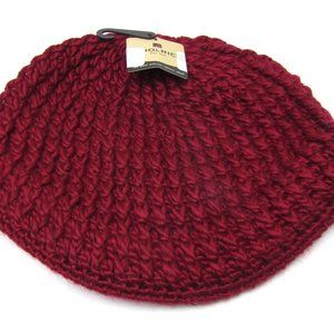 Woolrich Chunky Knit Radar Hat in Ruby Wool Beanie